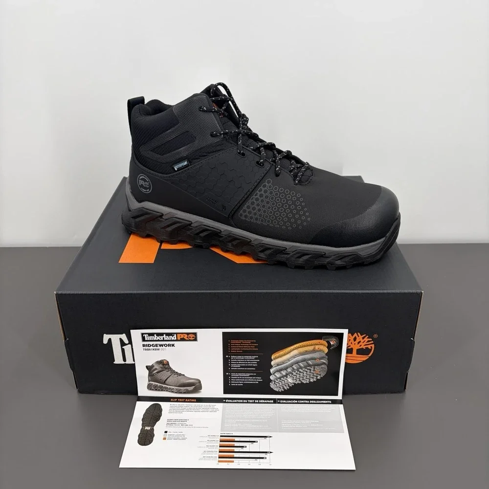 Mens Timberland PRO Ridgework Composite Safety Toe Waterproof Mid Boot Size 12